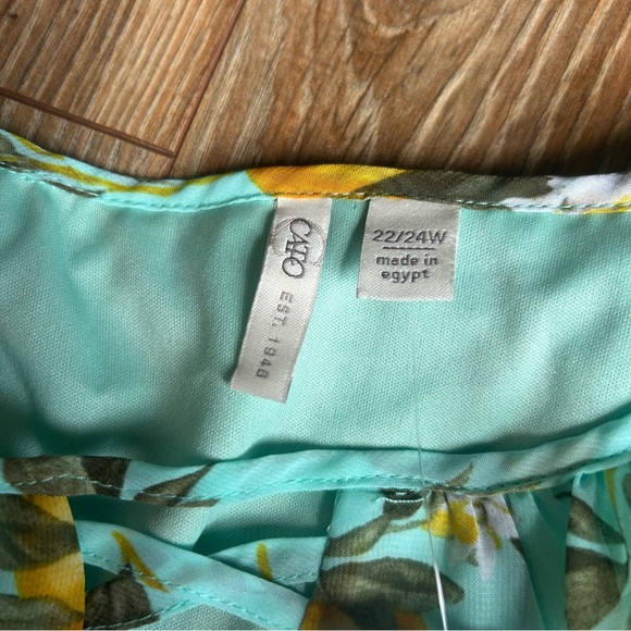 NWT Cato Lemon Print Poncho Blouse Plus 22/24W Lined Sheer Summer Top - Picture 5 of 8